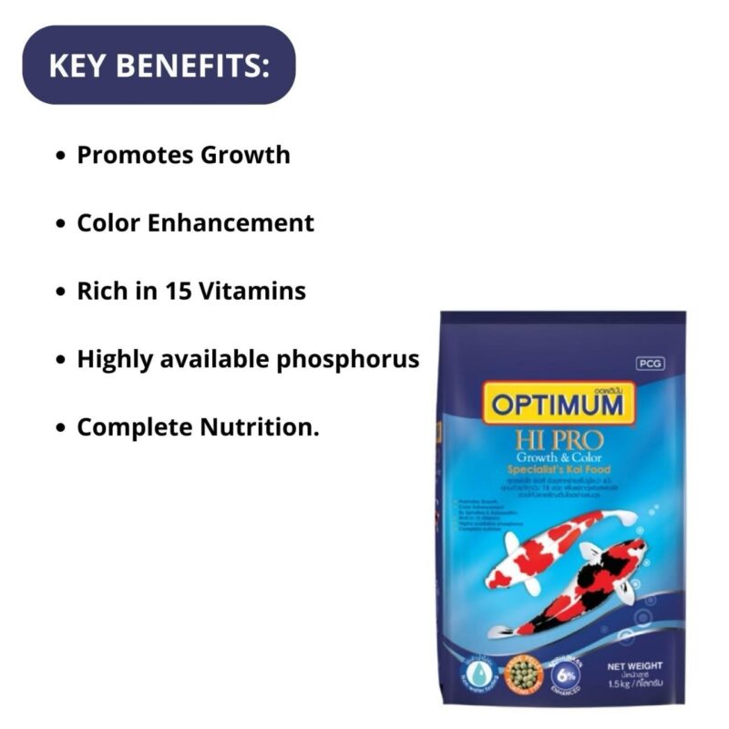 Optimum CP Hi Pro Growth and Colour Koi Food (1.5 kg Large Size) - Image 5