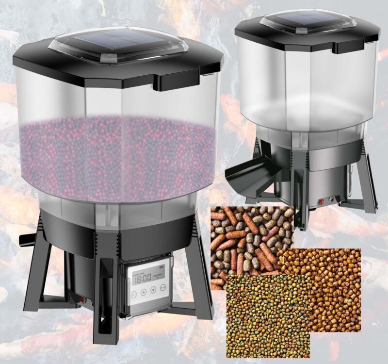 SunSun CFF-212 Automatic Fish Feeder for Garden Ponds 12l Tank Solar-Powered Auto Feeder for 1 to 6 Feedings per Day, Suitable for Pellets from 3-8 mm Size - Image 4