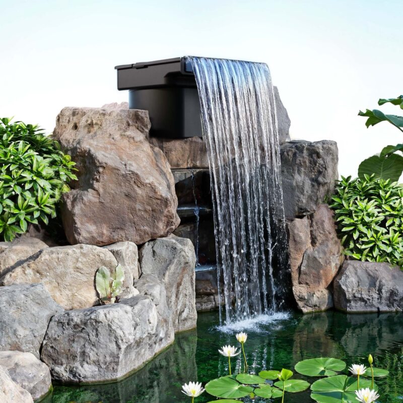 Sun Sun CWF-400 Waterfall Spillway with Filter, 14000 l/h Flow, 400 mm Blade, Creates Natural Waterfalls for Ponds and Outdoor Spaces, Filter Media Included - Image 2