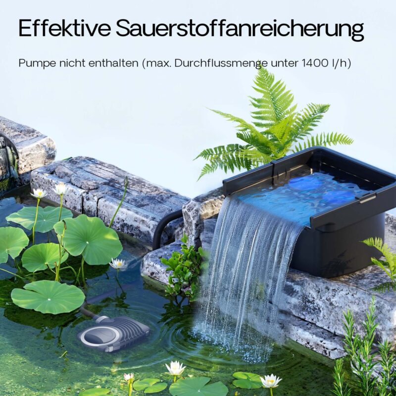 Sun Sun CWF-400 Waterfall Spillway with Filter, 14000 l/h Flow, 400 mm Blade, Creates Natural Waterfalls for Ponds and Outdoor Spaces, Filter Media Included - Image 7