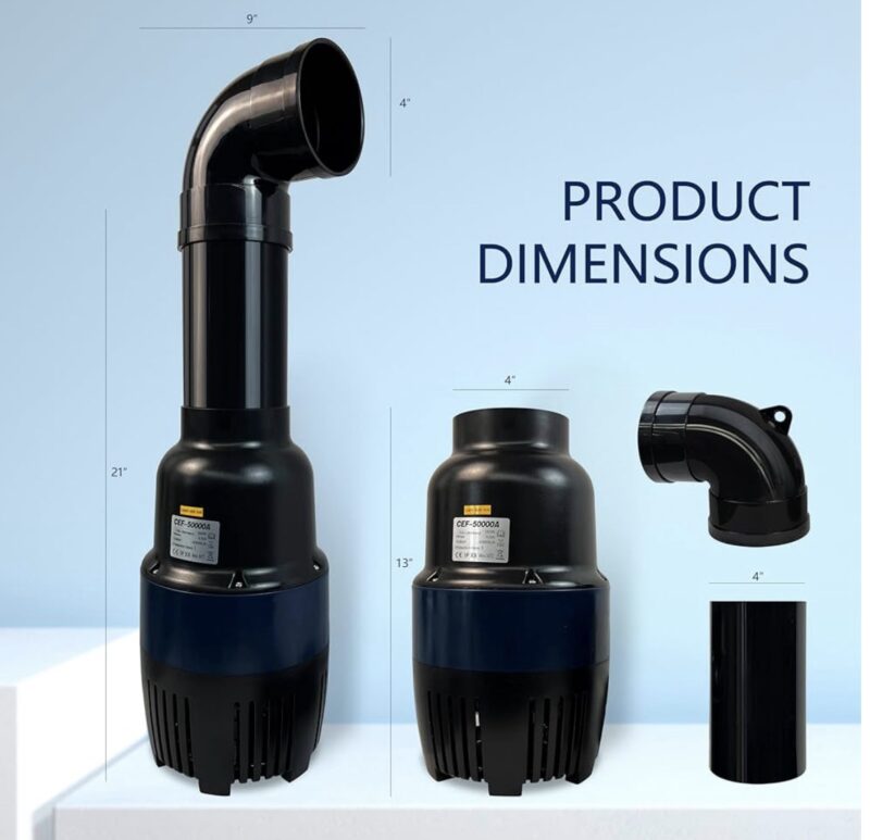 CEF-50000A High Performance Large Flow Vertical Pond Pump. High Flow Fish Pond Pump Circulating Pump. Variable Frequency Submersible Pump For Koi Fish Pond. 40000lph - Image 2