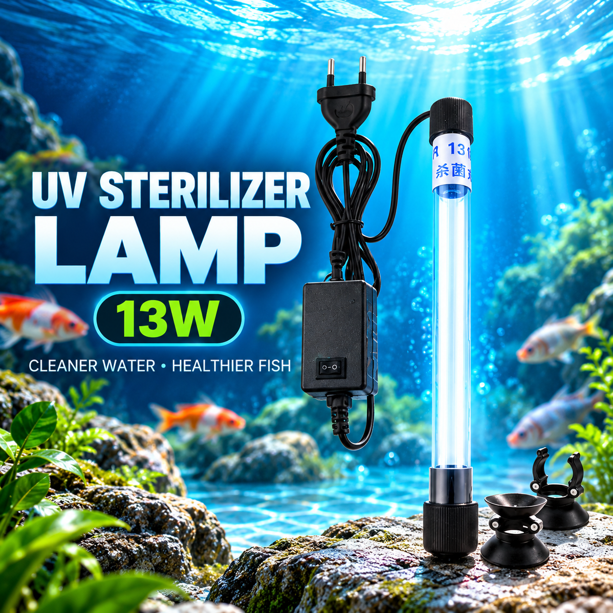 Greenfin Aquarium Fish Tank Pond Uv Light Uv Sterilizer Lamp 13W - Image 9