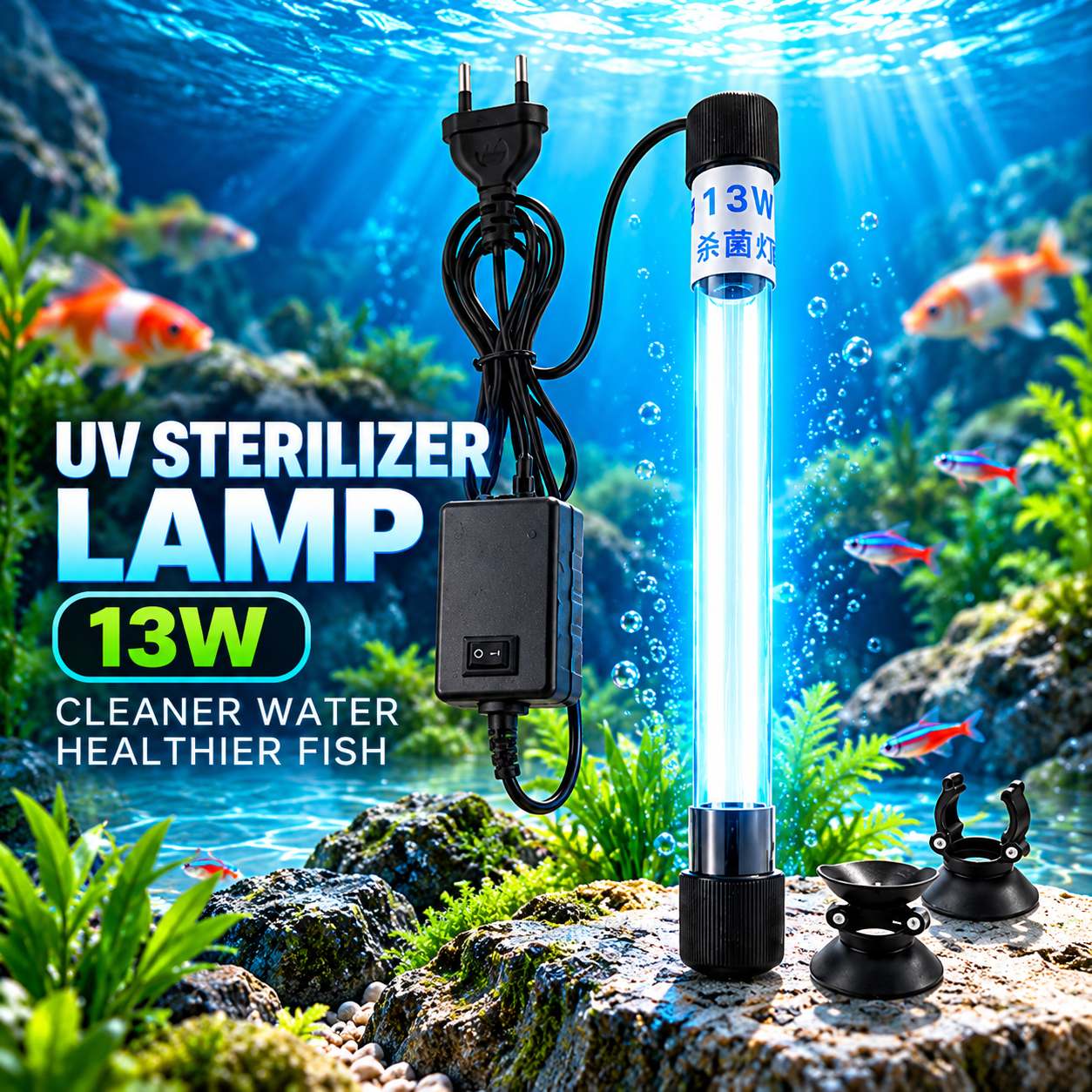 Greenfin Aquarium Fish Tank Pond Uv Light Uv Sterilizer Lamp 13W - Image 6