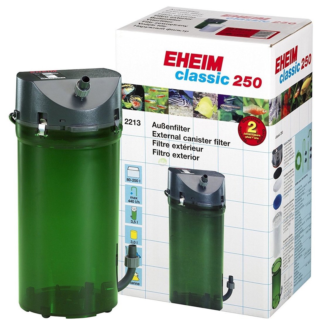 EHEIM Classic 250 – 2213 Aquarium External Canister Filter