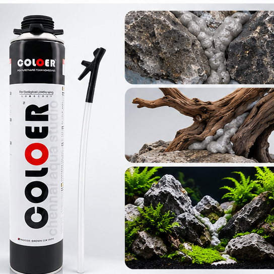 Aquarium Landscape Aquascape COLOER Polyurethane Foam Adhesives for Aquarium and Ecological Landscape (900 Ml Grey) (Spray Foam) - Image 6