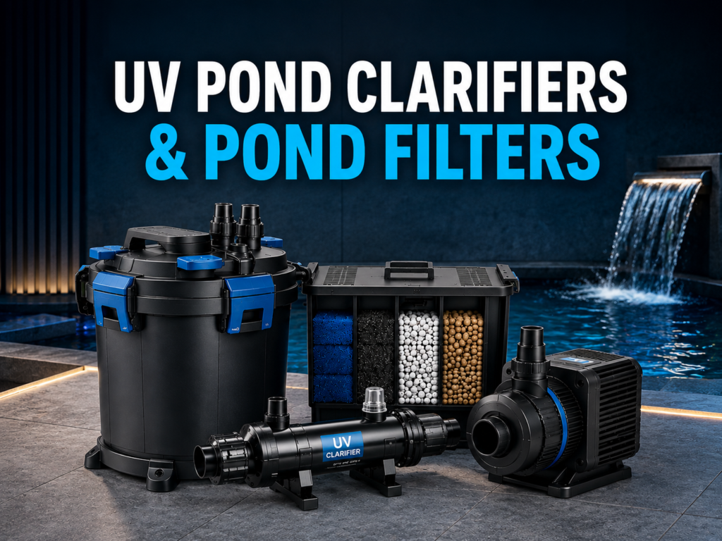 Premium UV Pond Clarifiers & Pond Filters for crystal clear pond water, algae control, and healthy koi ponds.