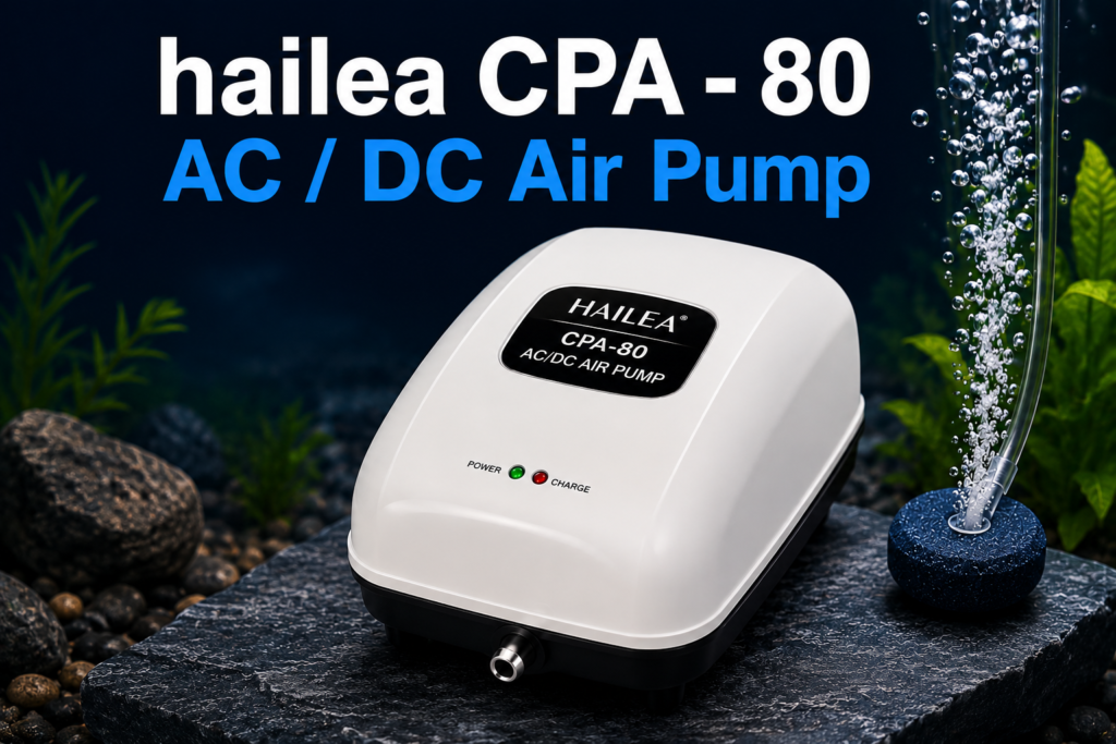 Hailea CPA-80 AC/DC Air Pump for aquarium with automatic battery backup