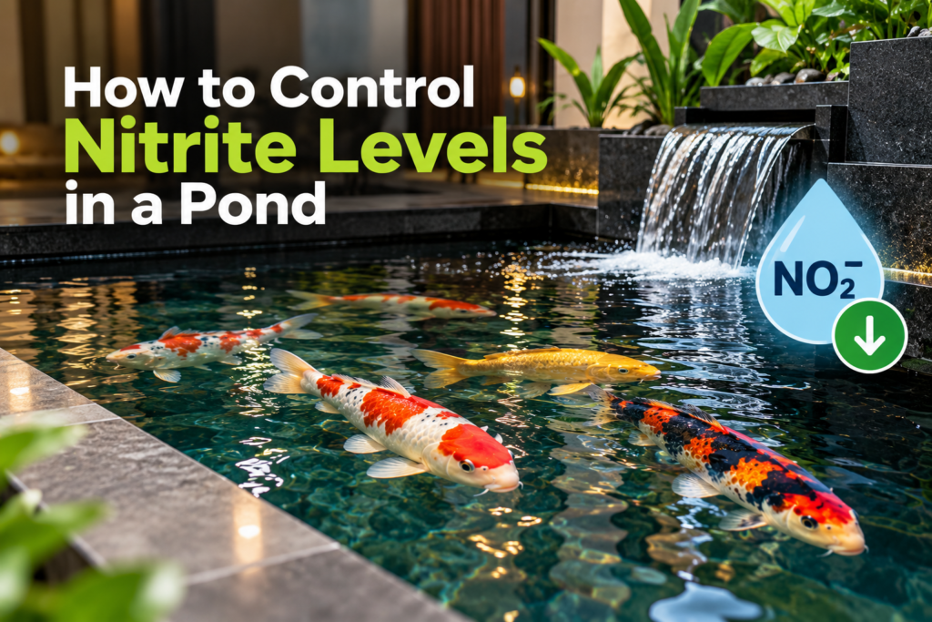 How to Control Nitrite Levels in a Pond by using pond salt and maintaining healthy koi pond water.