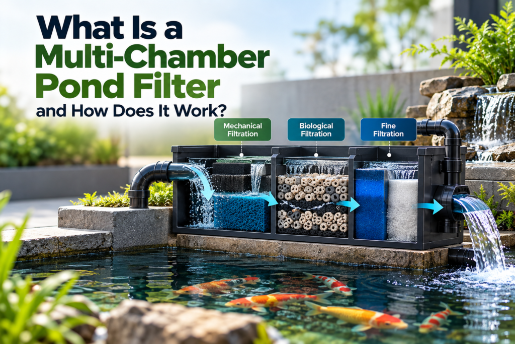 multi chamber pond filter
