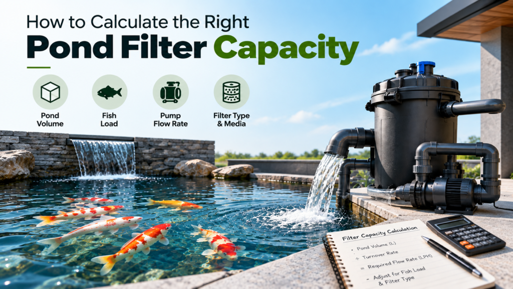 pond filter capacity calculation